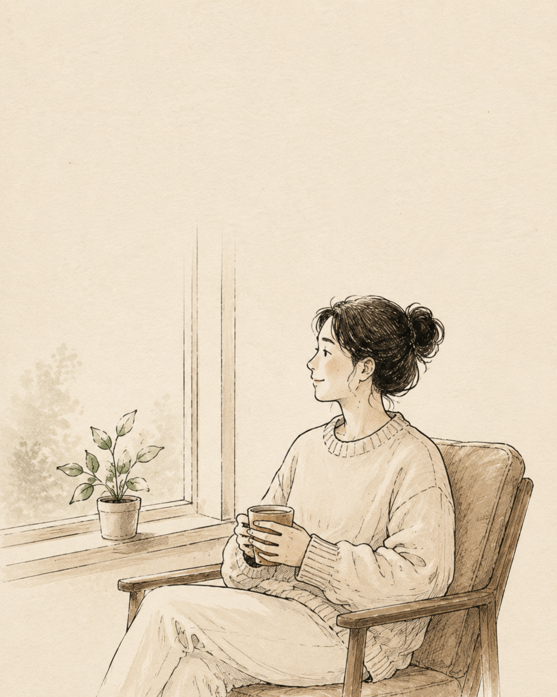 A Kawan taking a quiet pause by the window